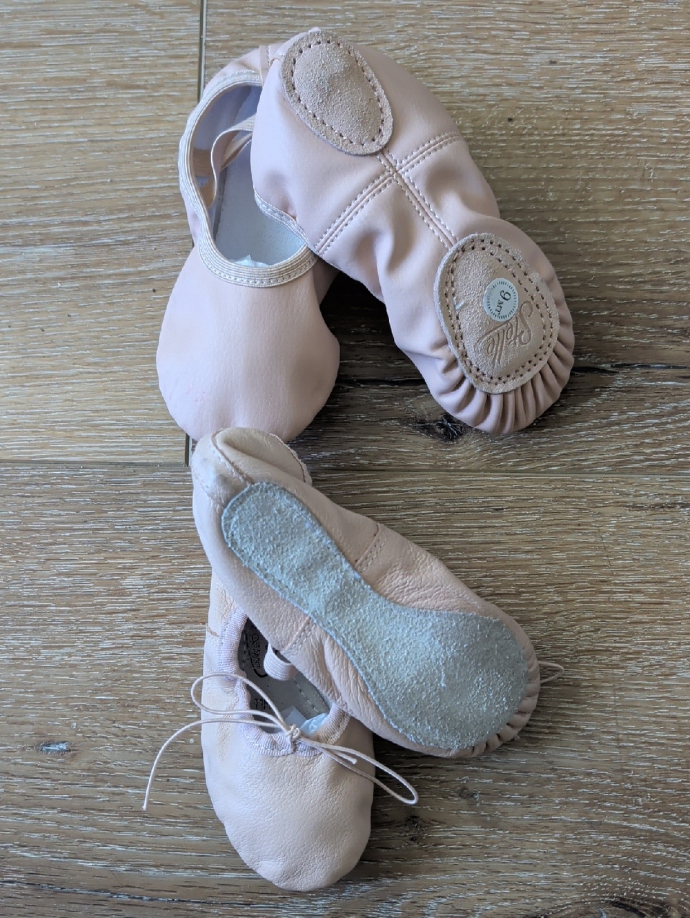 Lot Sz 9 & 10 Ballet Slippers - Leather Dance Shoes Split Sole Capezio & Stelle